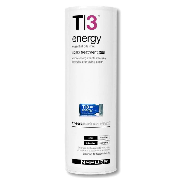 T3 Energy Post (12 × 8 ml) – ampułki przeciw wypadaniu włosów do przetłuszczającej się skóry głowy